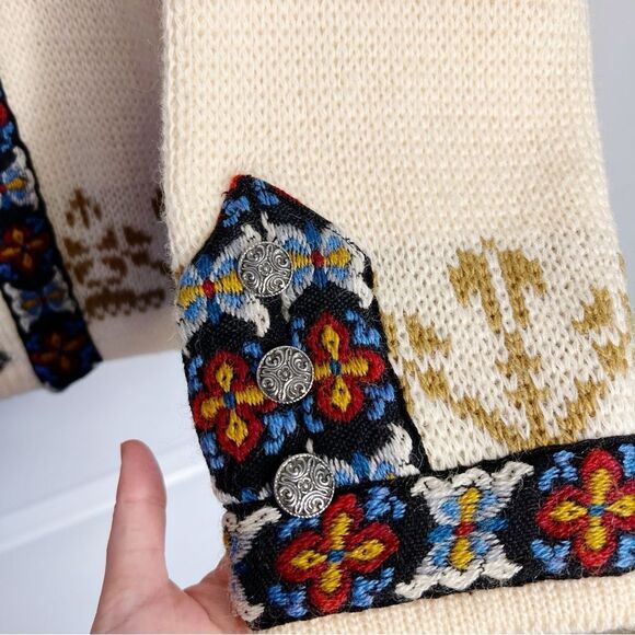 Dirdalstrikk Vintage Norwegian Nordic Wool Cardigan Sweater Fair Isle Size M - Picture 3 of 6